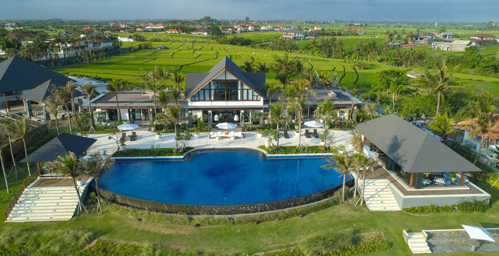 Tirtha Bayu Villa II - Aerial view from the ocean