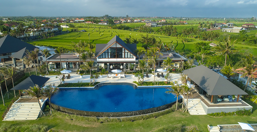 Tirtha Bayu Villa II - Aerial view from the ocean