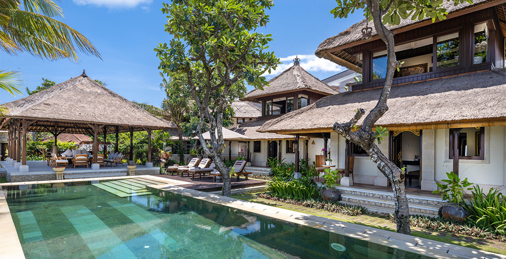 Villa Cemara - View of villa from pool