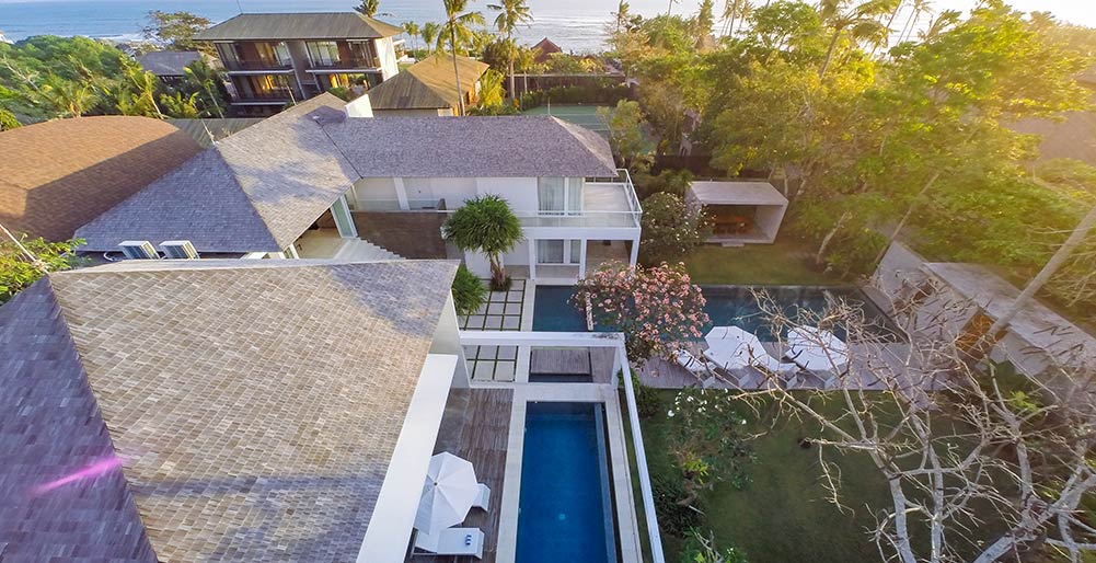 Canggu Villas - Side view at sunset out to sea